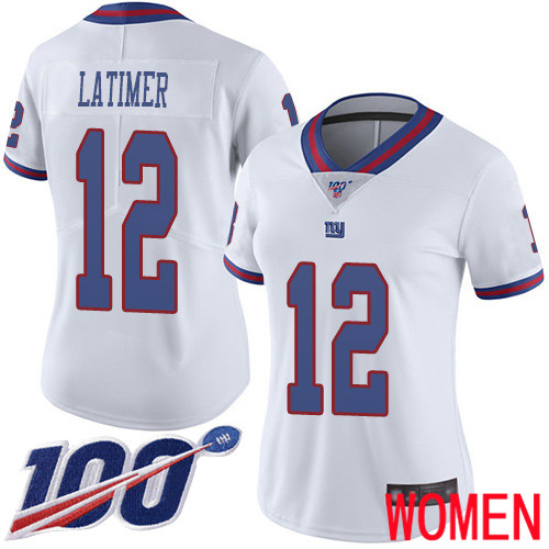 Women New York Giants #12 Cody Latimer Limited White Rush Vapor Untouchable 100th Season Football NFL Jersey